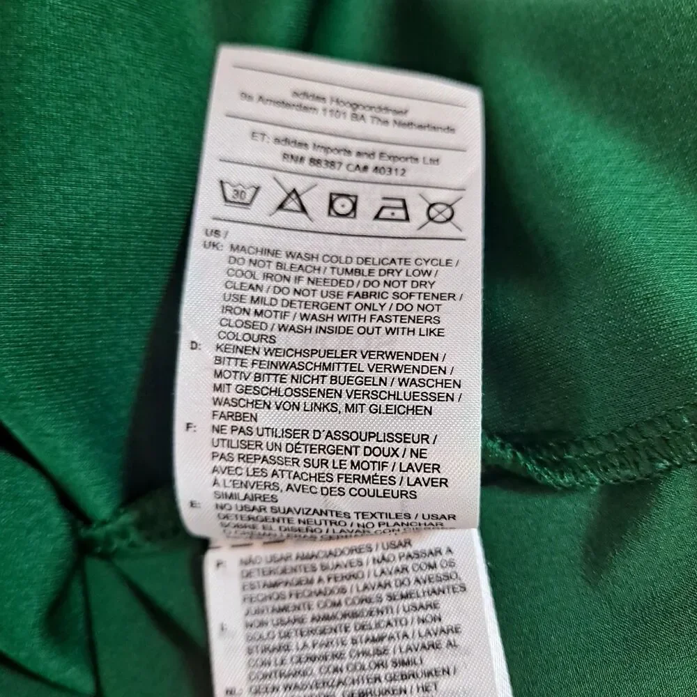 Adidas Mens Sideline 1/4 Zip Short Sleeve Pullover Shirt Size L Dark Green